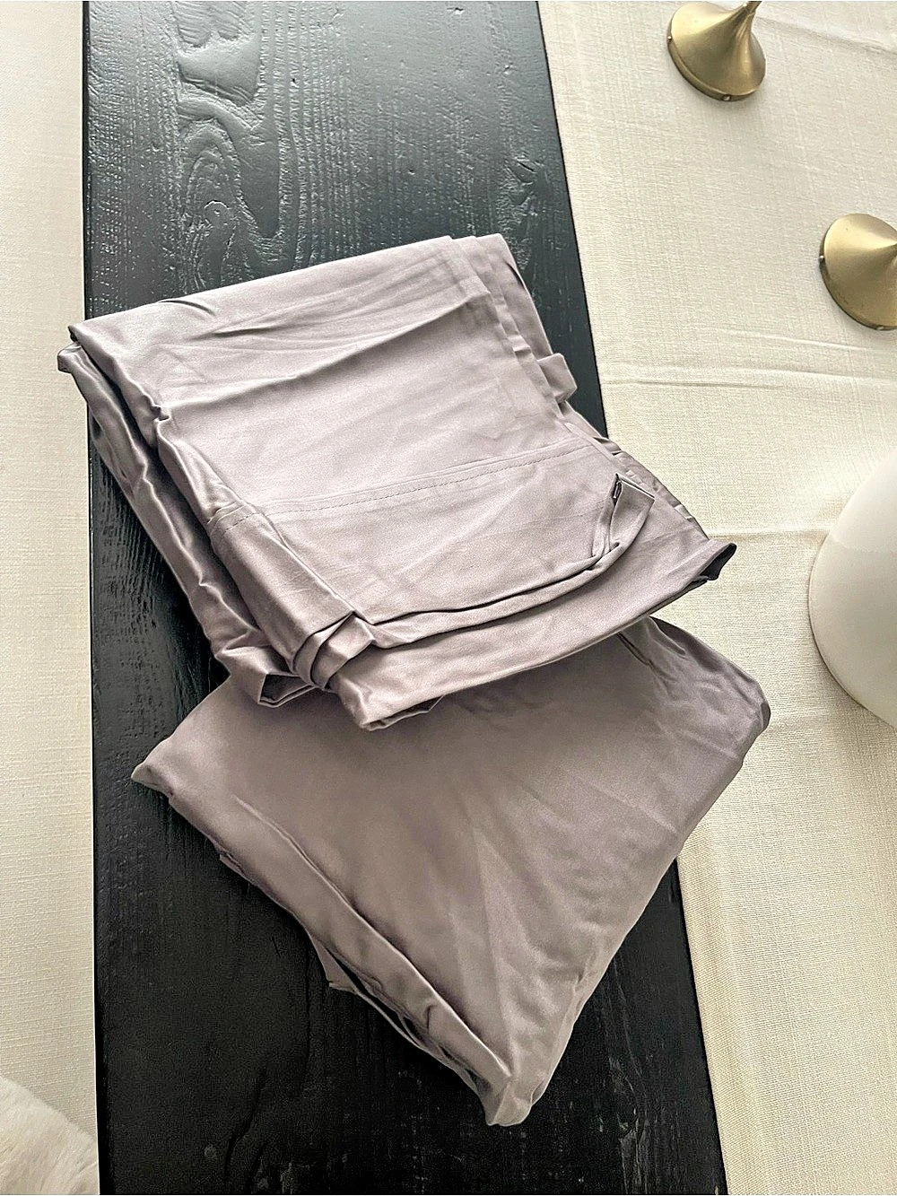 Threshold 400-Thread Count Solid Performance Sheet Set King Gray NEW - Picture 3 of 5